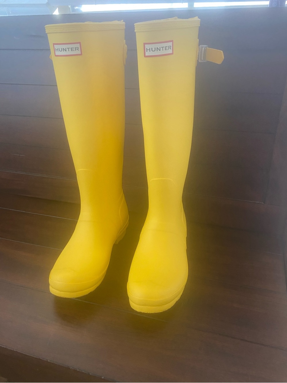 Hunter Yellow Tall Waterproof Rain Boots